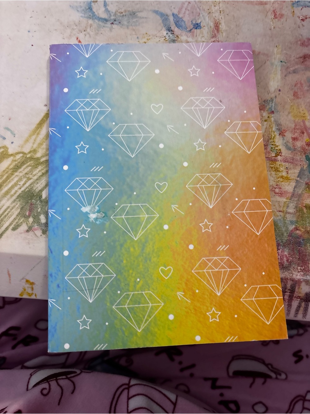 Rainbow Diamond Pattern Notebook | Multicolor Journal
